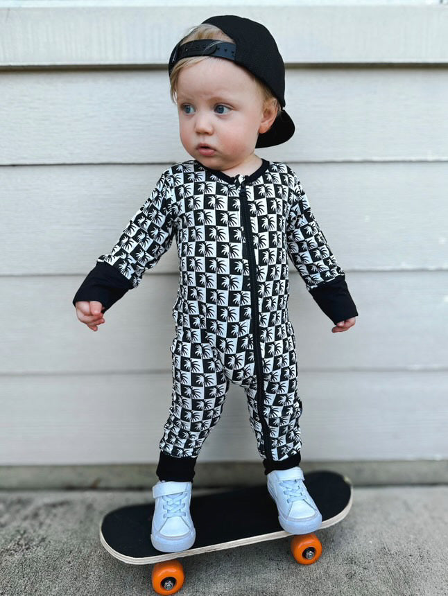 CHECKERED PALM ONESIE